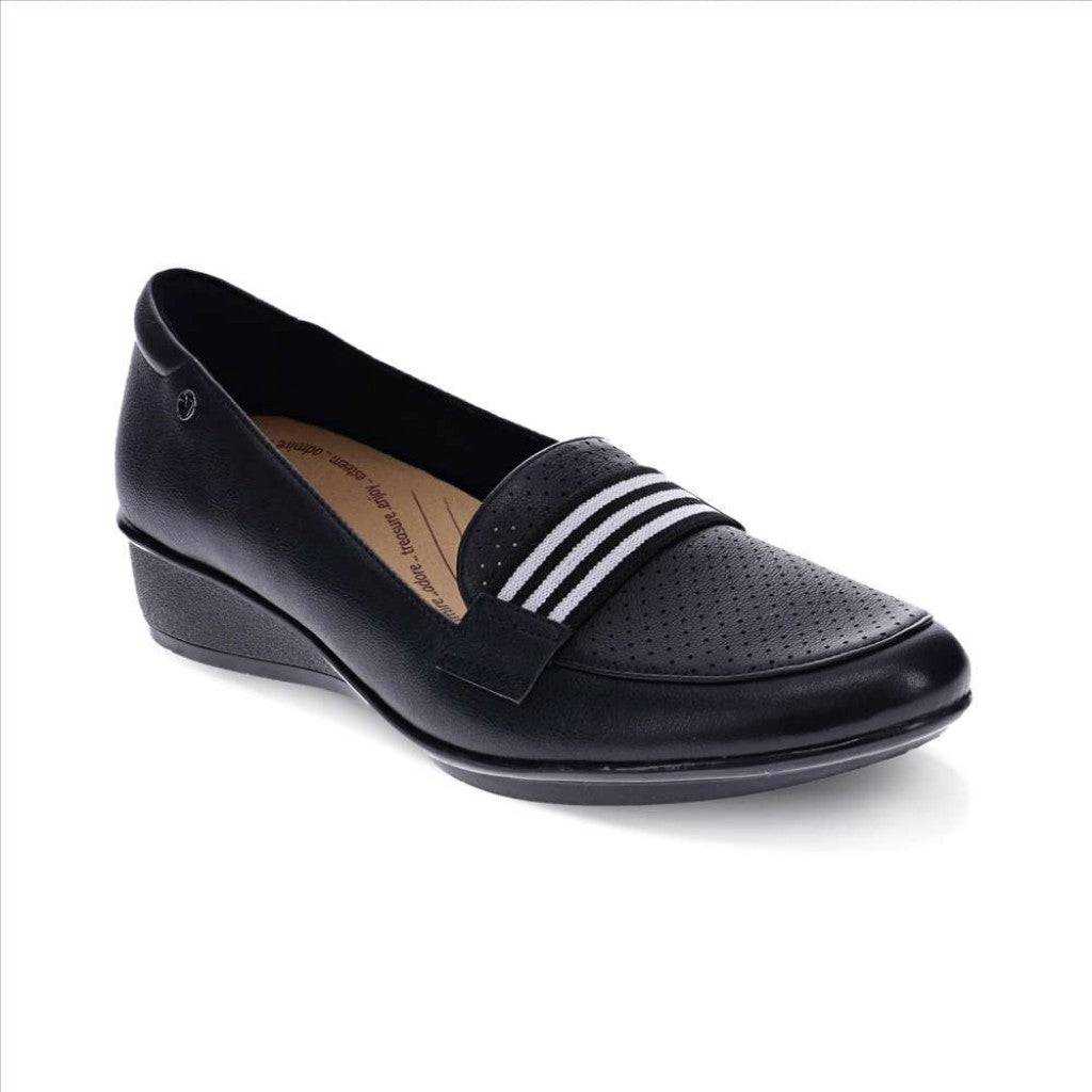 Revere Monte Carlo Wedged Supportive Comfort Women's Loafer - Black - Product View - 1