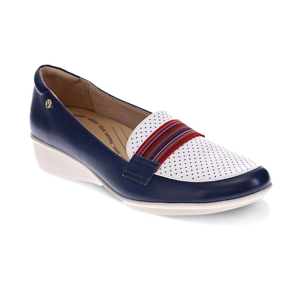 Revere Monte Carlo Wedged Supportive Comfort Women's Loafer - Blue French - Product View - 1