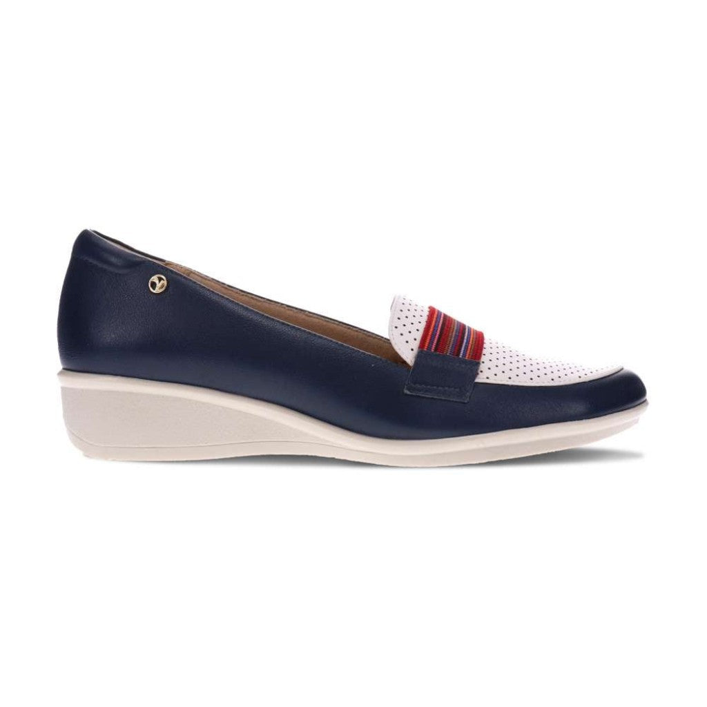 Revere Monte Carlo Wedged Supportive Comfort Women's Loafer - Blue French - Product View - 2