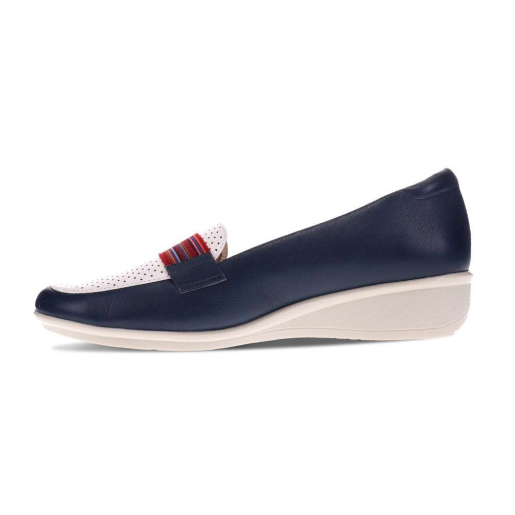 Revere Monte Carlo Wedged Supportive Comfort Women's Loafer - Blue French - Product View - 3