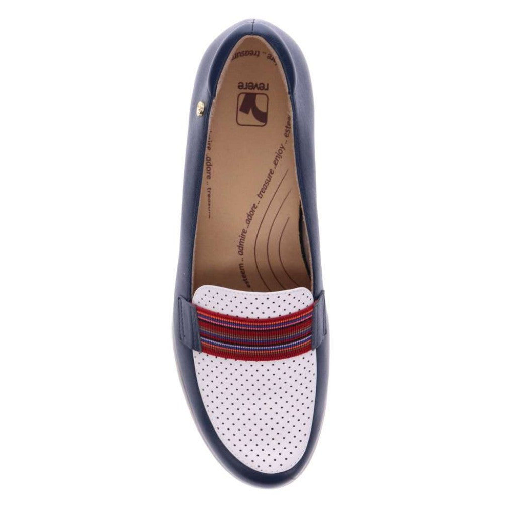 Revere Monte Carlo Wedged Supportive Comfort Women's Loafer - Blue French - Product View - 4