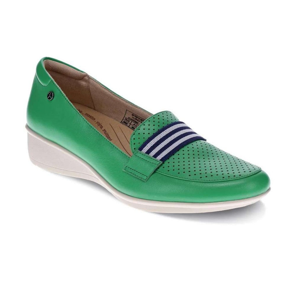 Revere Monte Carlo Wedged Supportive Comfort Women's Loafer - Emerald - Product View - 1