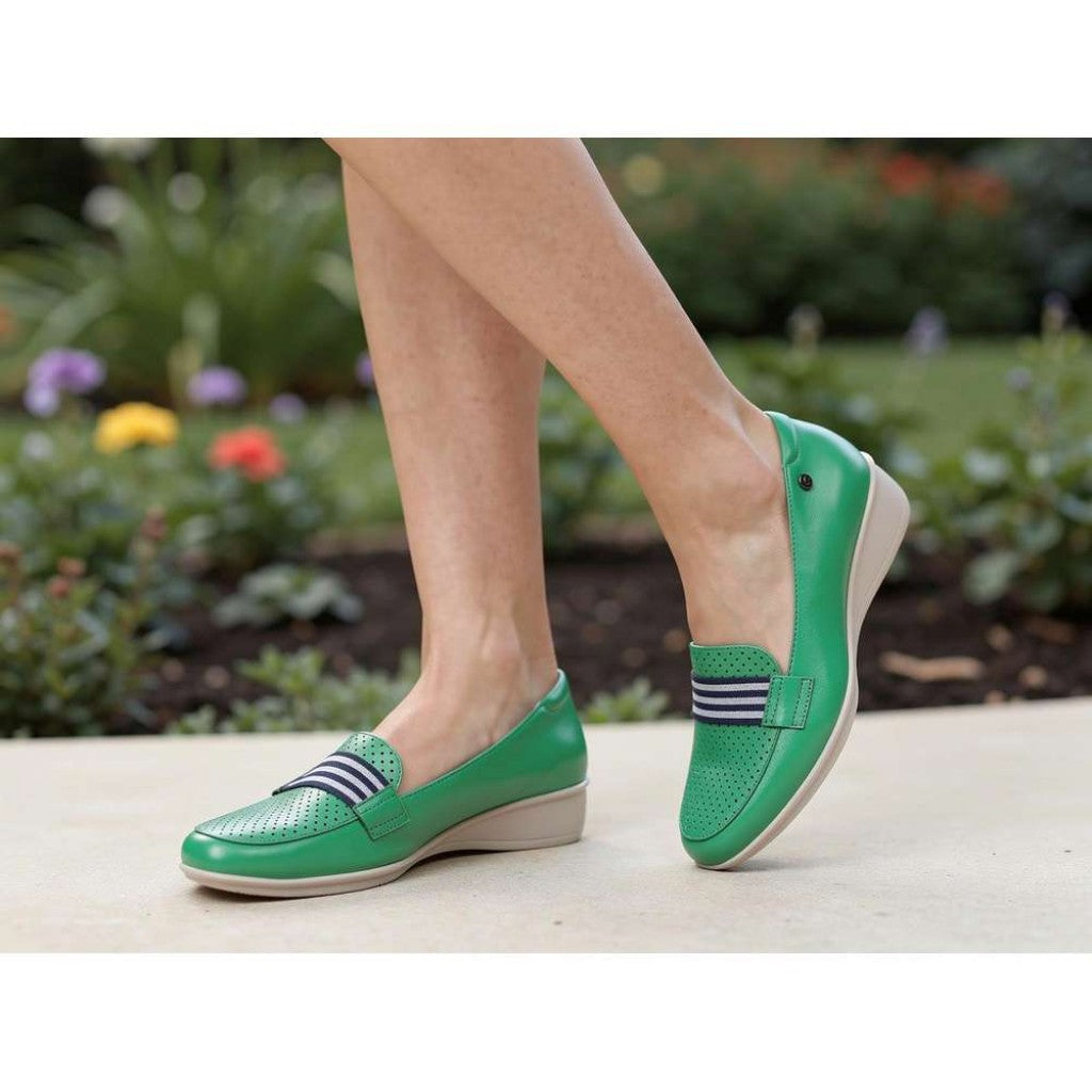 Revere Monte Carlo Wedged Supportive Comfort Women's Loafer - Emerald - Product View - 4