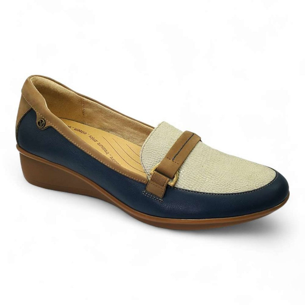 Revere Montmartre Wedged Women's Loafer - Blue French - Product View - 1