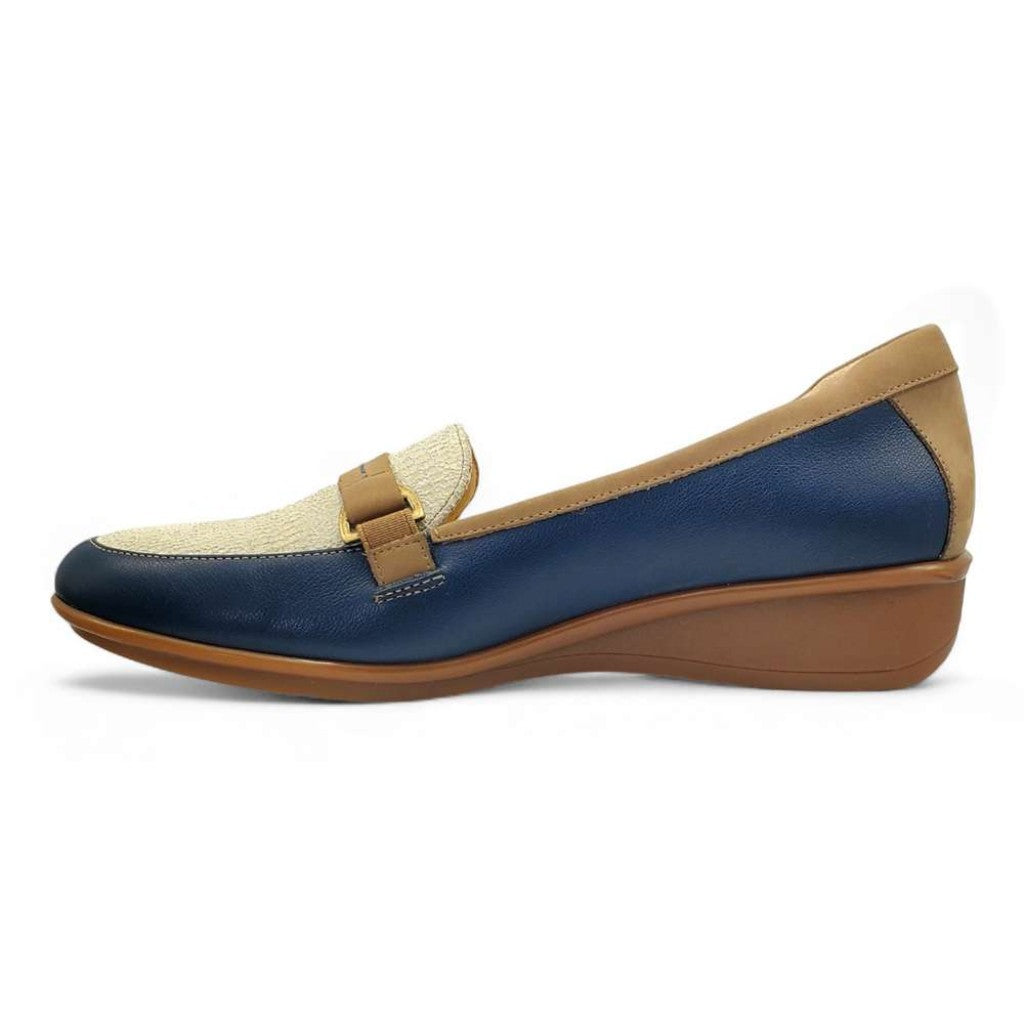 Revere Montmartre Wedged Women's Loafer - Blue French - Product View - 3