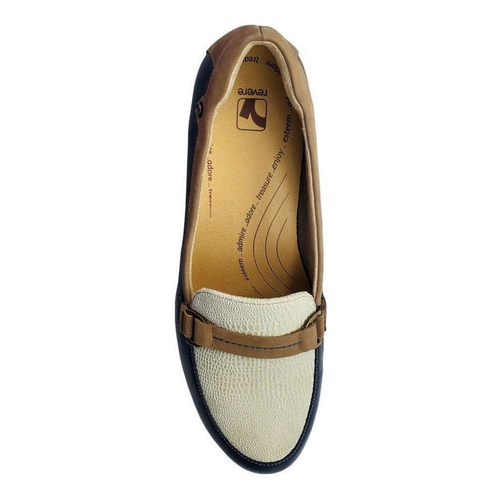 Revere Montmartre Wedged Women's Loafer - Blue French - Product View - 4