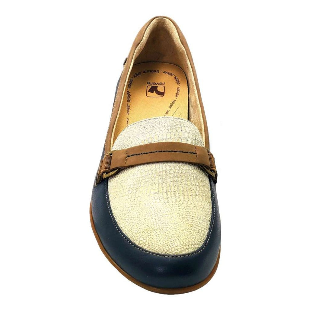 Revere Montmartre Wedged Women's Loafer - Blue French - Product View - 5
