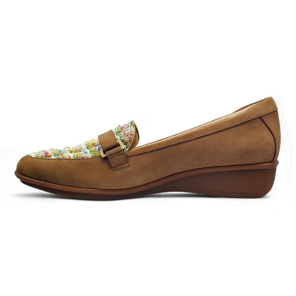 Revere Montmartre Wedged Women's Loafer - Toffee Nubuck - Product View - 3
