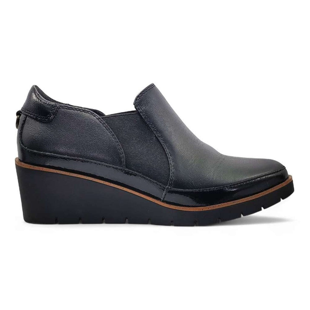 Revere Mykonos Wedge Arch Support Women's Loafer - Black - Product View - 2