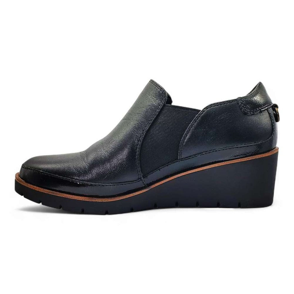 Revere Mykonos Wedge Arch Support Women's Loafer - Black - Product View - 3
