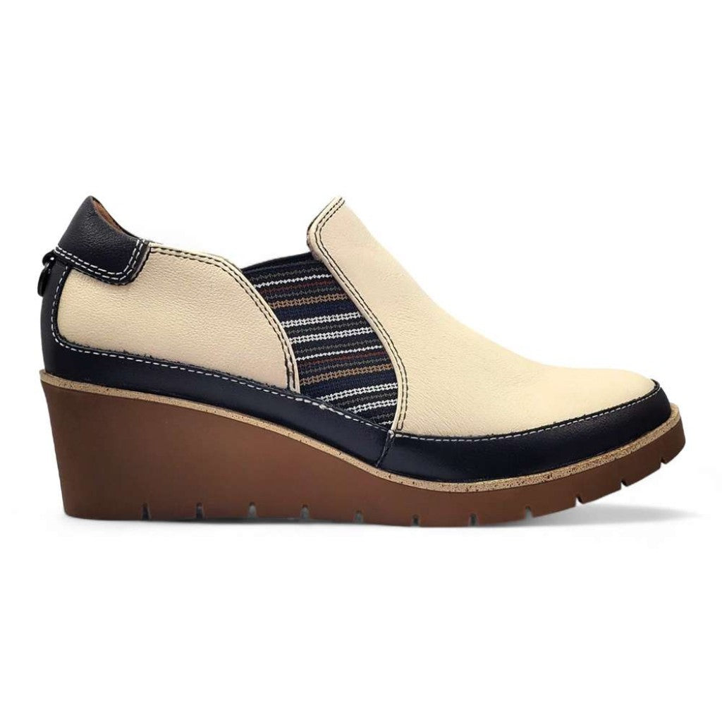 Revere Mykonos Wedge Arch Support Women's Loafer - Pebble - Product View - 3