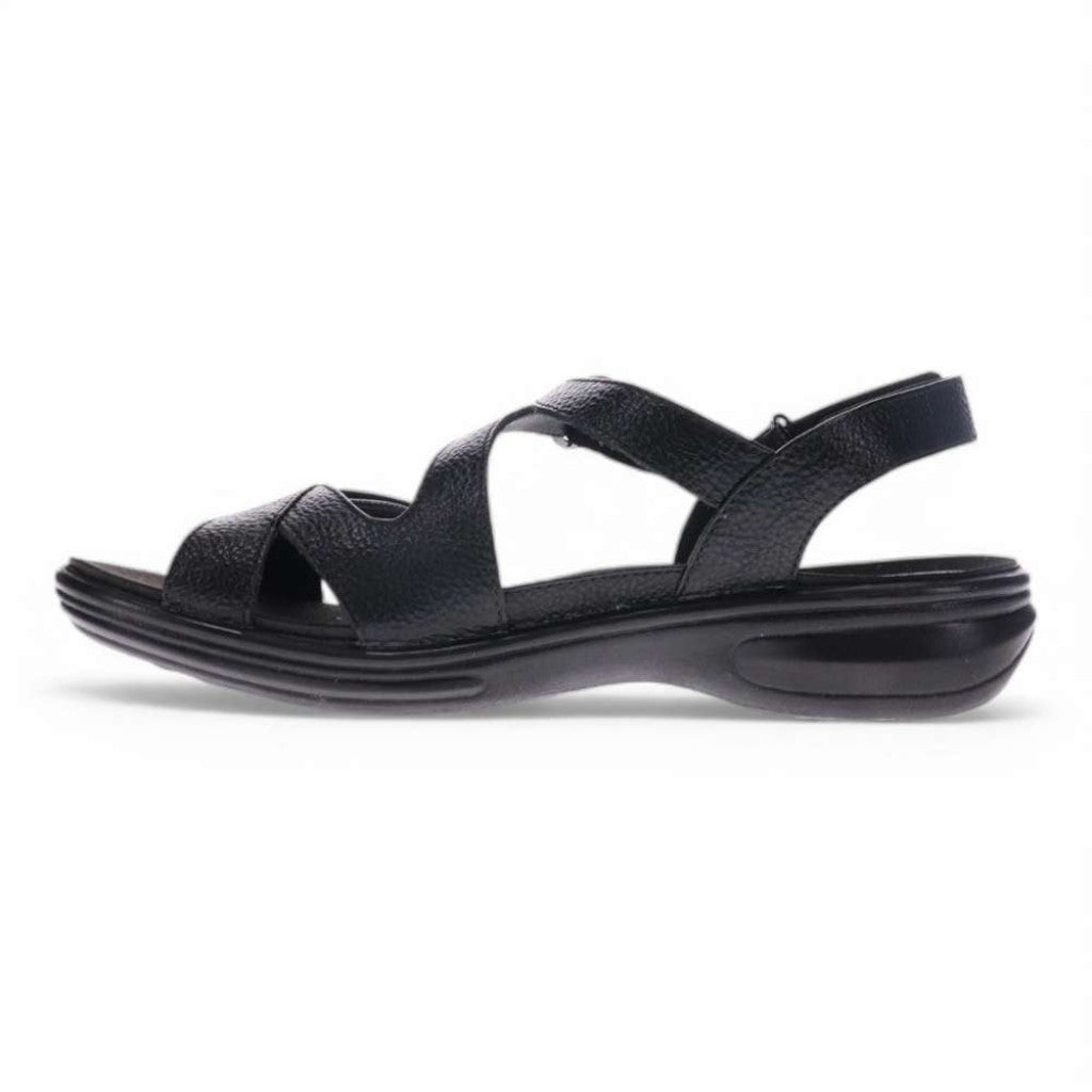 Revere Nagoya Supportive Leather Footbed Women's Sandal - Black Pebble - Product View - 3