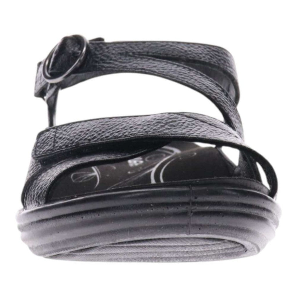 Revere Nagoya Supportive Leather Footbed Women's Sandal - Black Pebble - Product View - 5
