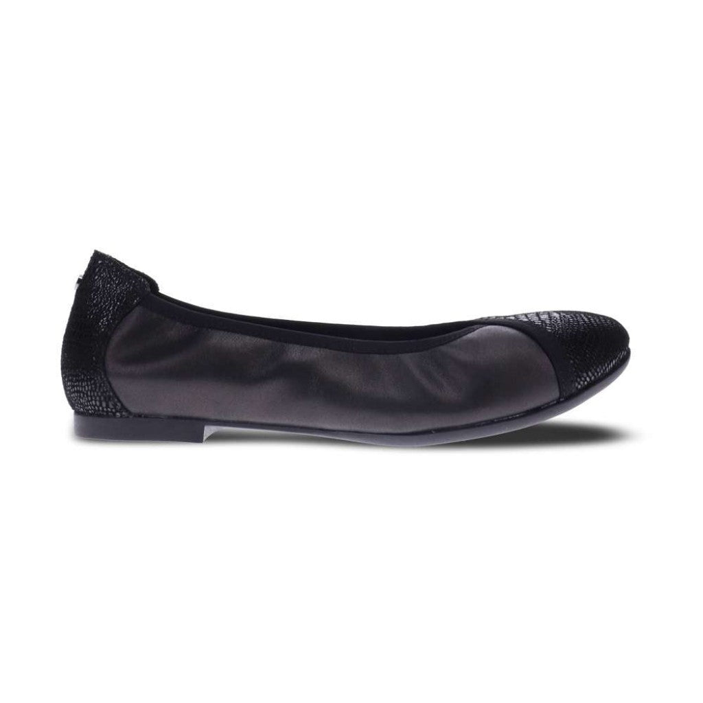 Revere Nairobi Ballet Supportive Comfort Women's Flat - Black Lizard/onyx - Product View - 2