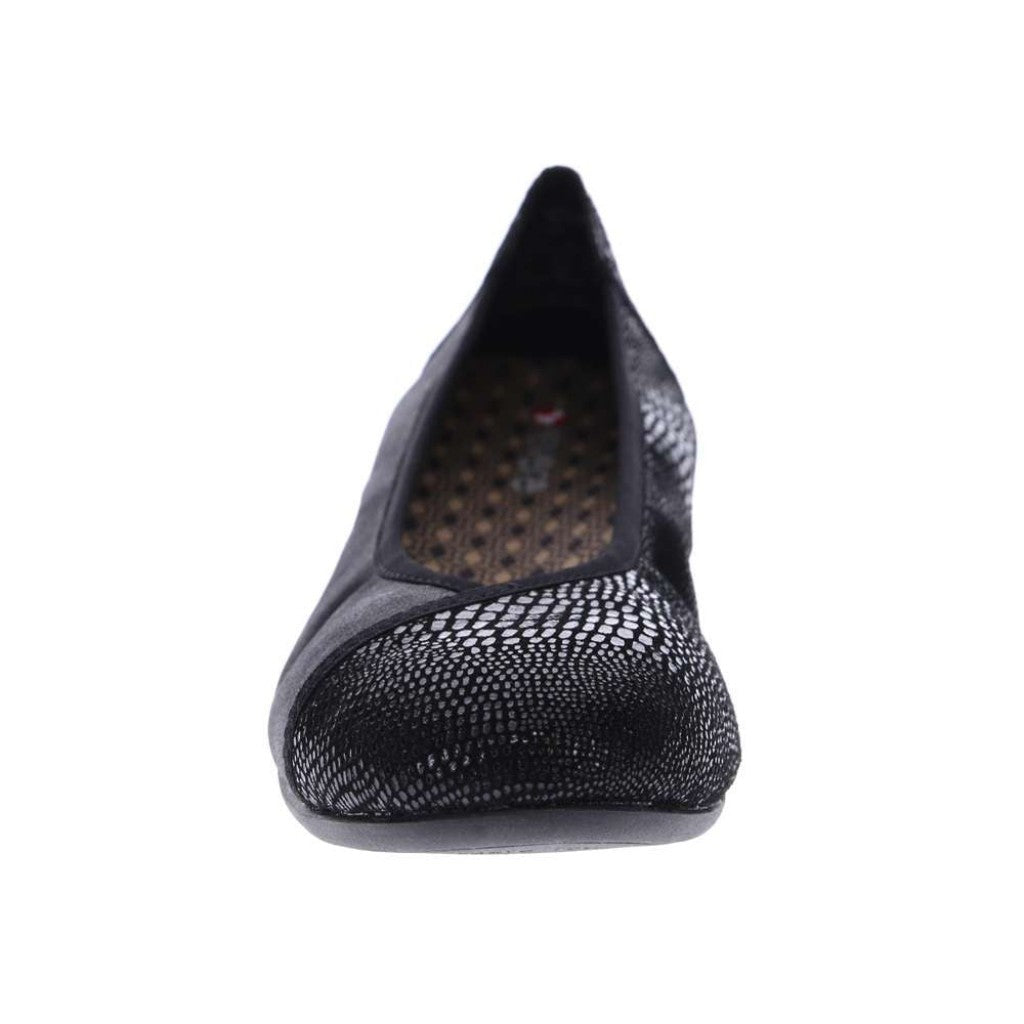 Revere Nairobi Ballet Supportive Comfort Women's Flat - Black Lizard/onyx - Product View - 5