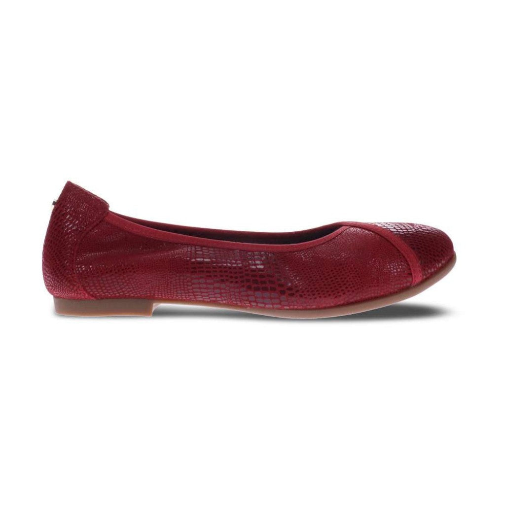 Revere Nairobi Ballet Supportive Comfort Women's Flat - Cherry Lizard - Product View - 2