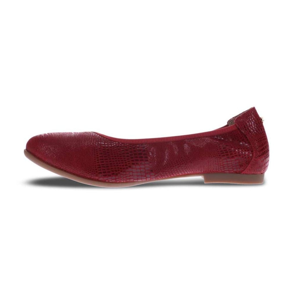 Revere Nairobi Ballet Supportive Comfort Women's Flat - Cherry Lizard - Product View - 3