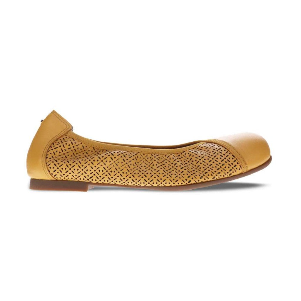 Revere Nairobi Ballet Supportive Comfort Women's Flat - Mustard - Product View - 2