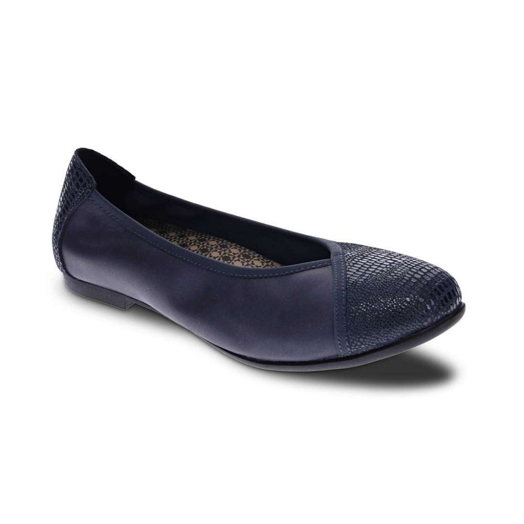 Revere Nairobi Ballet Supportive Comfort Women's Flat - Navy Lizard-sapphire - Product View - 1