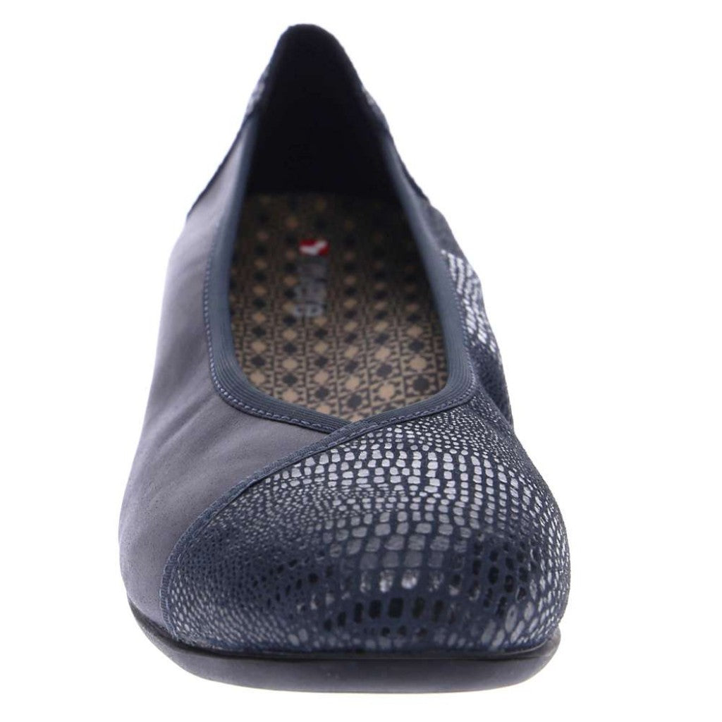 Revere Nairobi Ballet Supportive Comfort Women's Flat - Navy Lizard-sapphire - Product View - 5