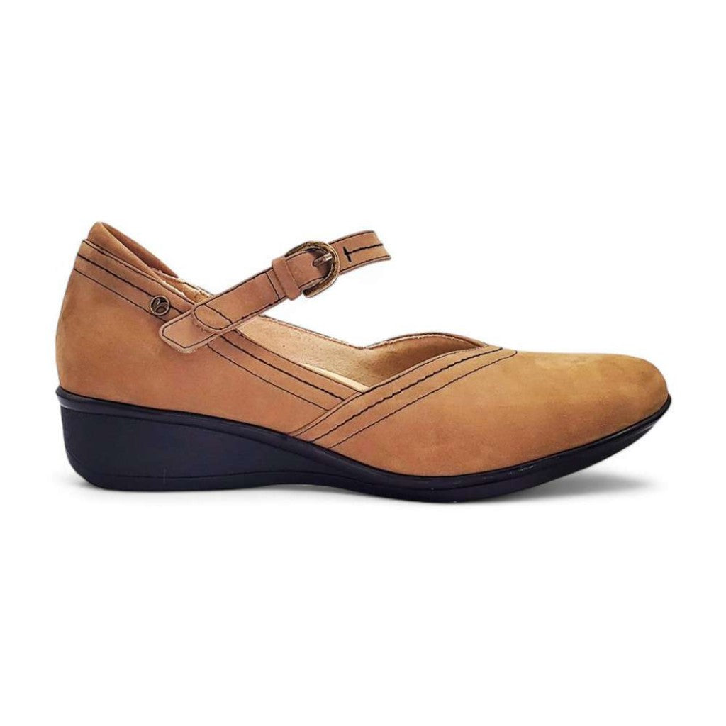 Revere Narita Orthotic Mary-Jane Supportive Women's Flat - Toffee Nubuck - Product View - 2