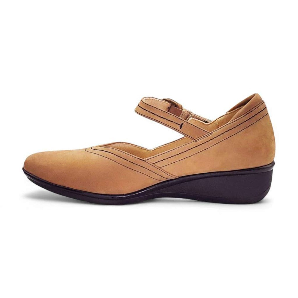 Revere Narita Orthotic Mary-Jane Supportive Women's Flat - Toffee Nubuck - Product View - 3