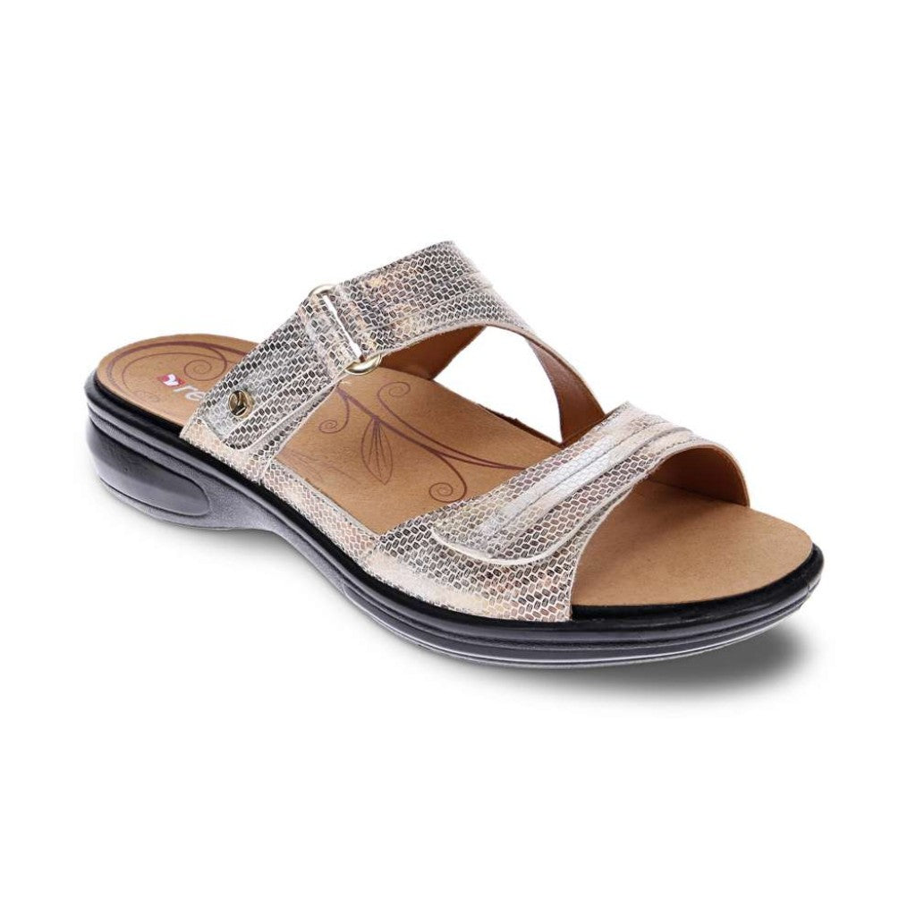 Revere Rio Removable Comfort Insert Adjustable Support Women's Slide - Metallic Interest - Product View - 1