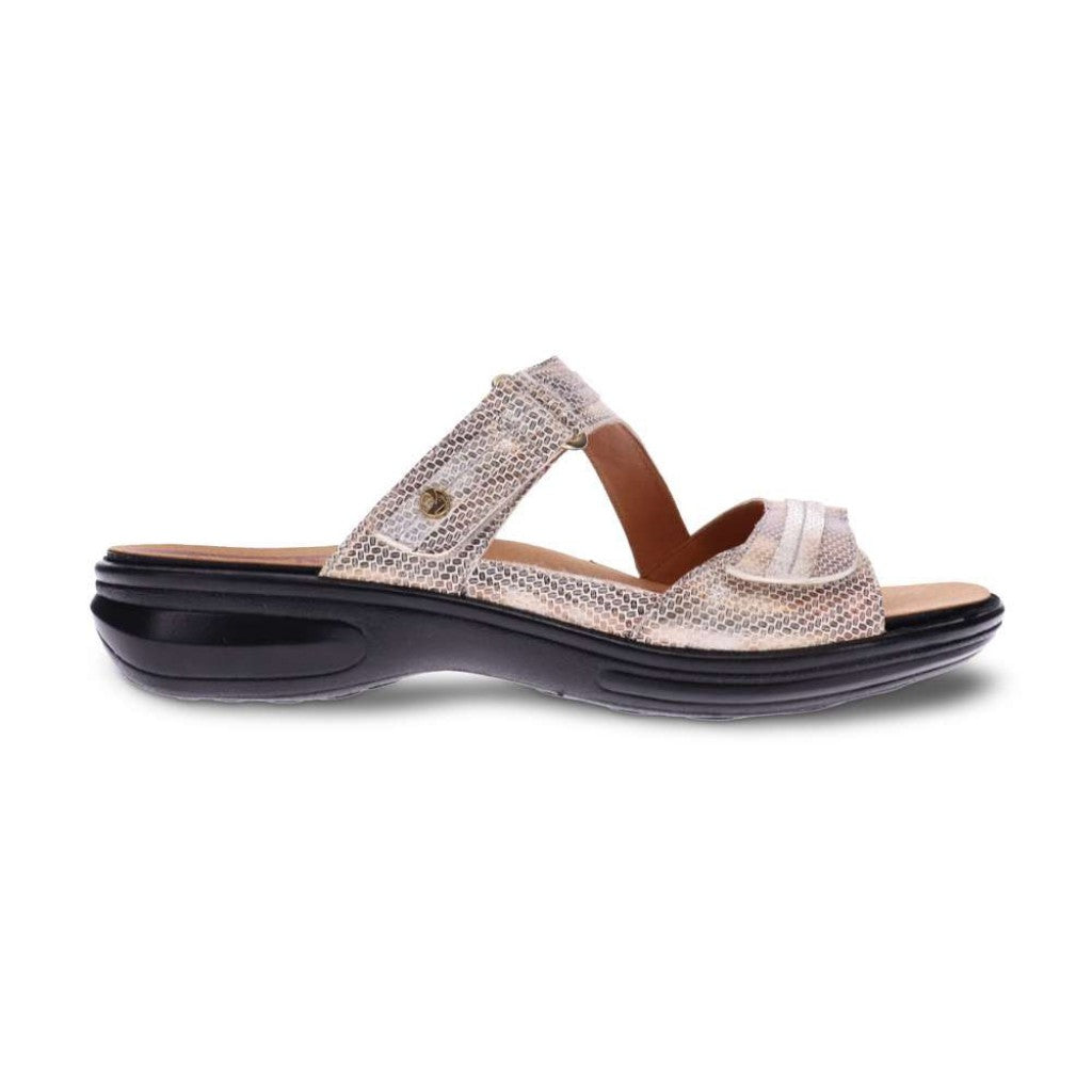 Revere Rio Removable Comfort Insert Adjustable Support Women's Slide - Metallic Interest - Product View - 2