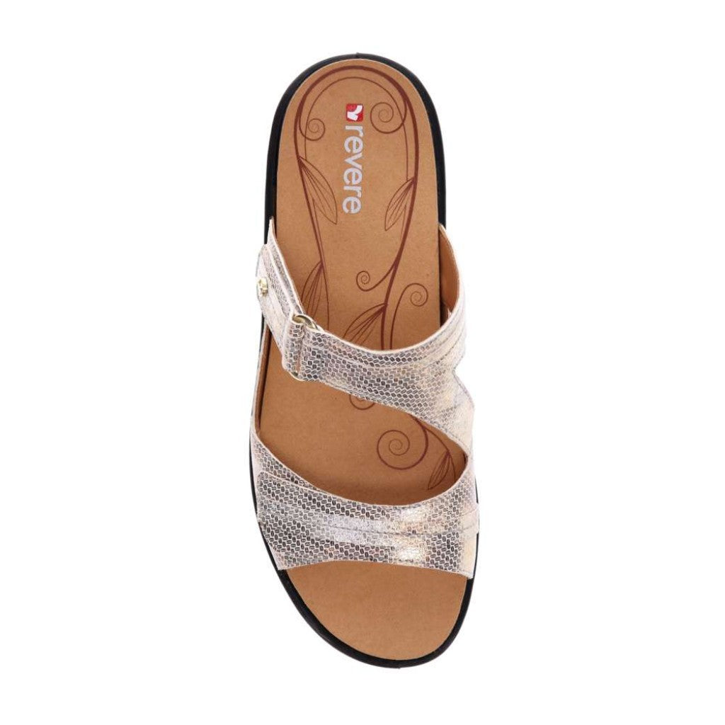 Revere Rio Removable Comfort Insert Adjustable Support Women's Slide - Metallic Interest - Product View - 4