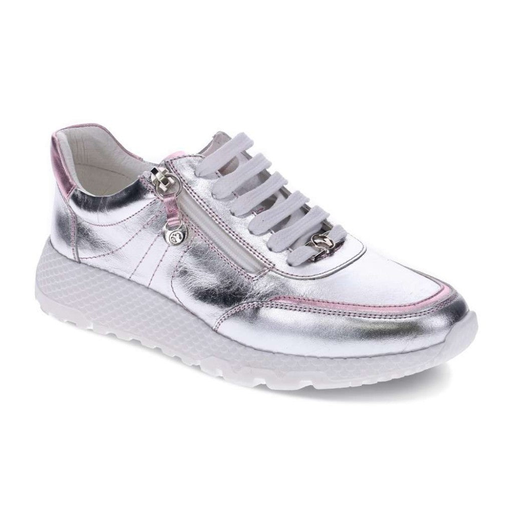 Revere Sapporo Zip Cushioned Support Women's Sneaker - Silver - Product View - 1