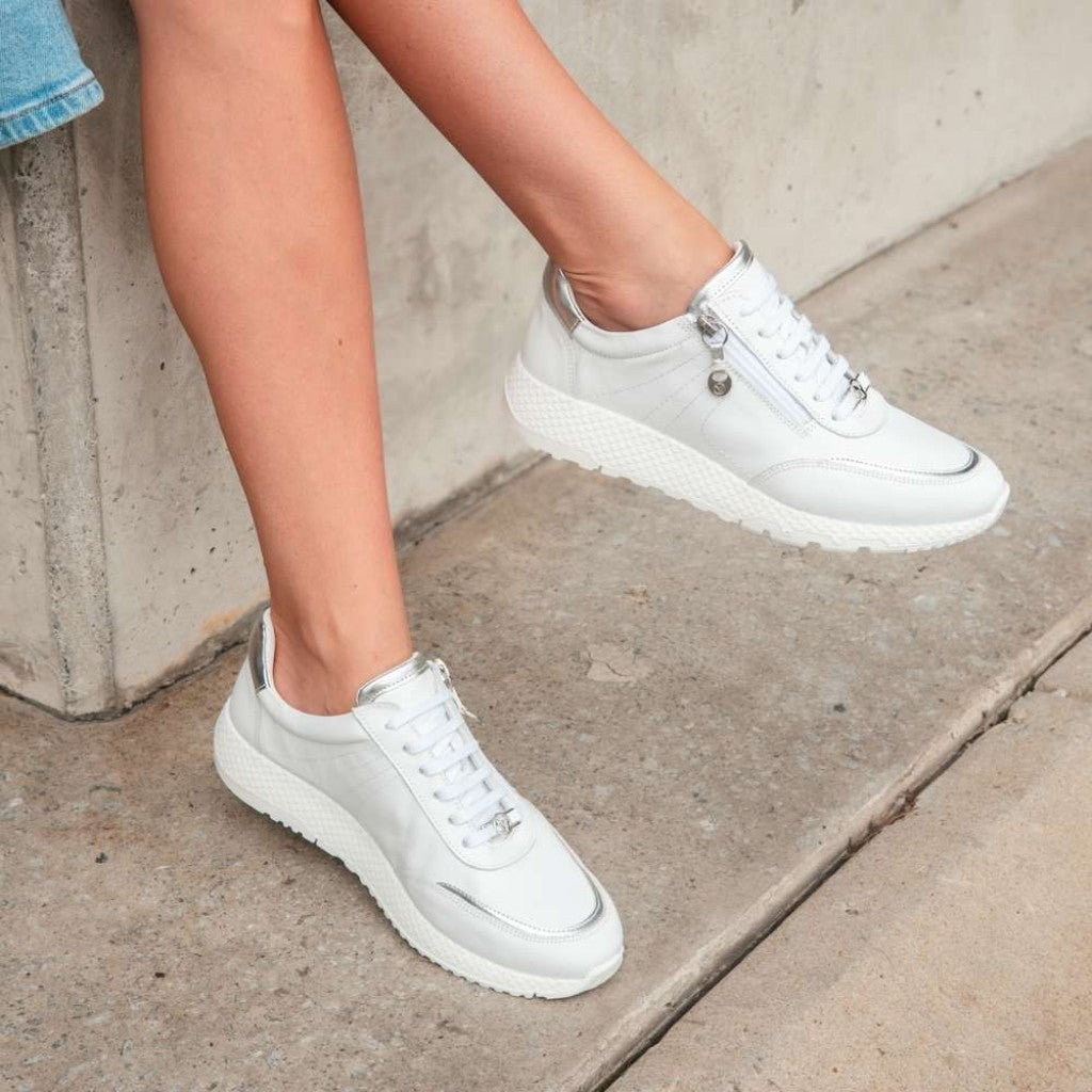 Revere Sapporo Zip Cushioned Support Women's Sneaker - White - Product View - 7
