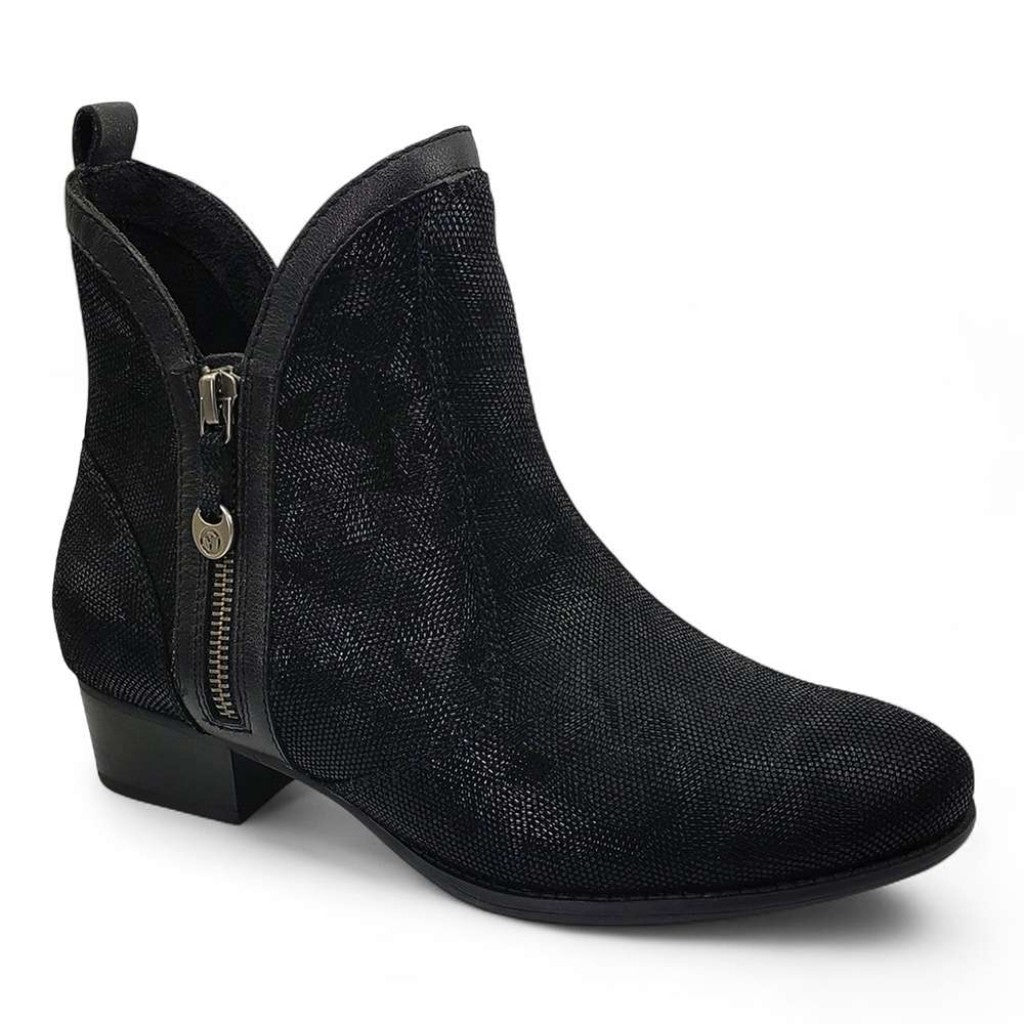 Revere Siena II Zip Ankle Women's Boot - Black Angle - Product View - 10