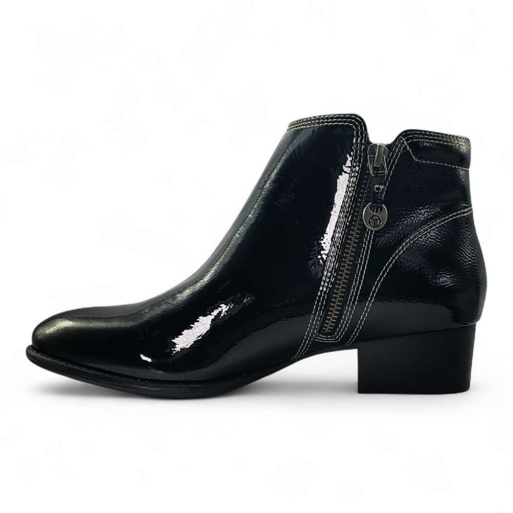 Revere Tiko Ankle Bootie Comfort & Support Women's Boot - Black Patent - Product View - 3