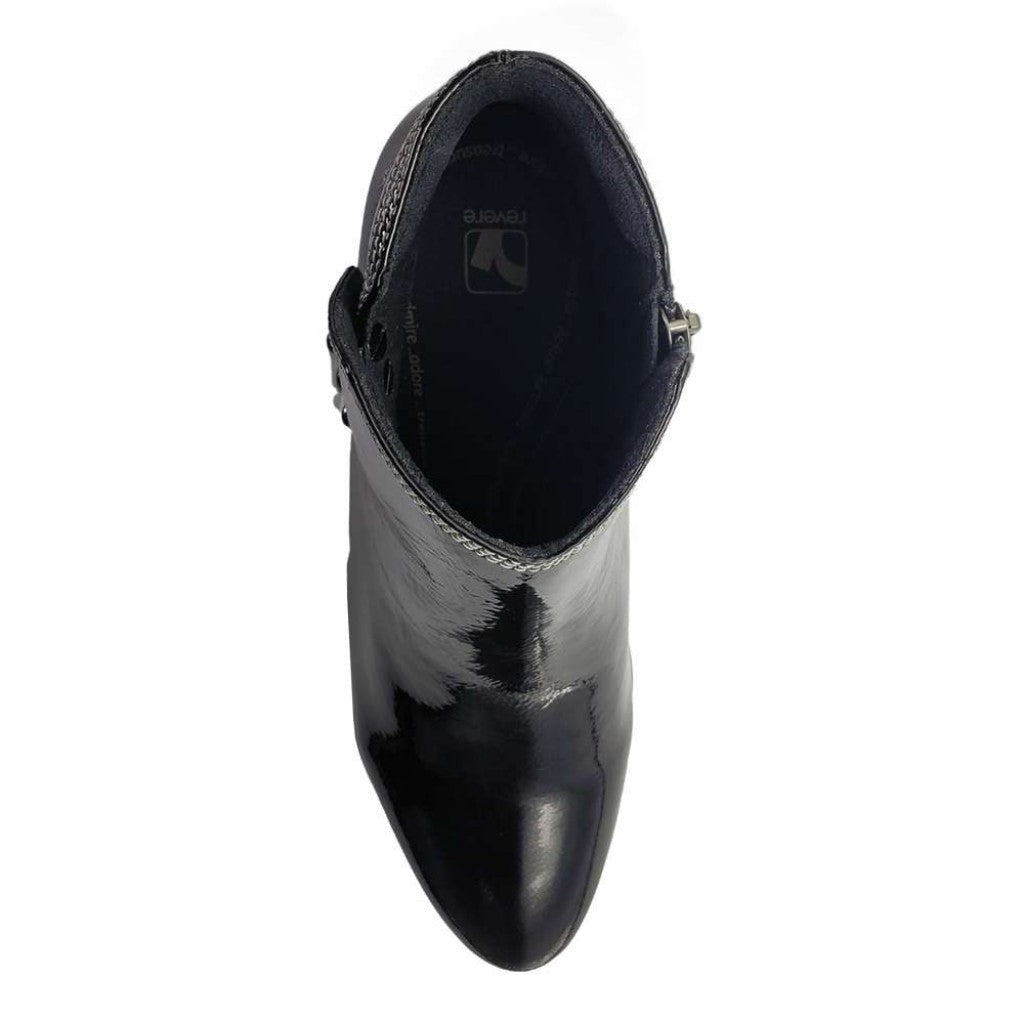 Revere Tiko Ankle Bootie Comfort & Support Women's Boot - Black Patent - Product View - 4