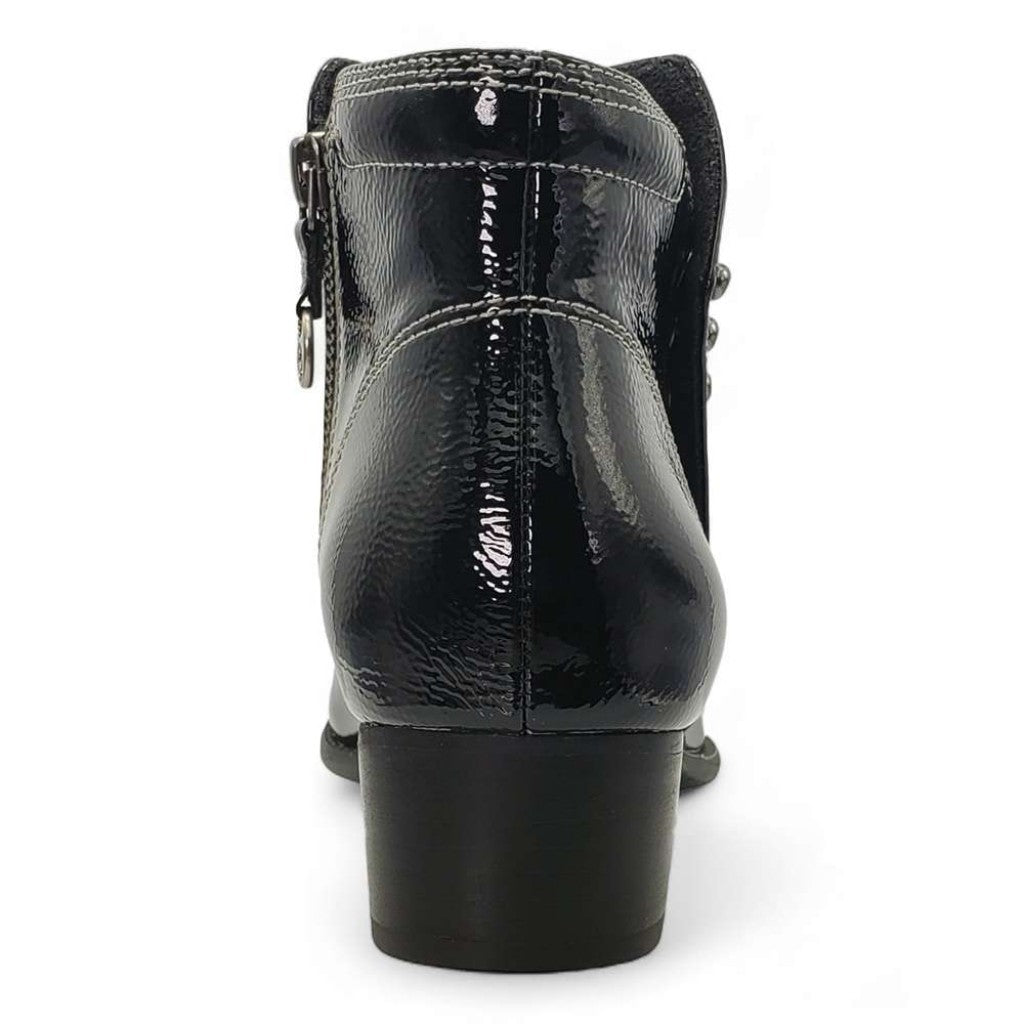 Revere Tiko Ankle Bootie Comfort & Support Women's Boot - Black Patent - Product View - 6