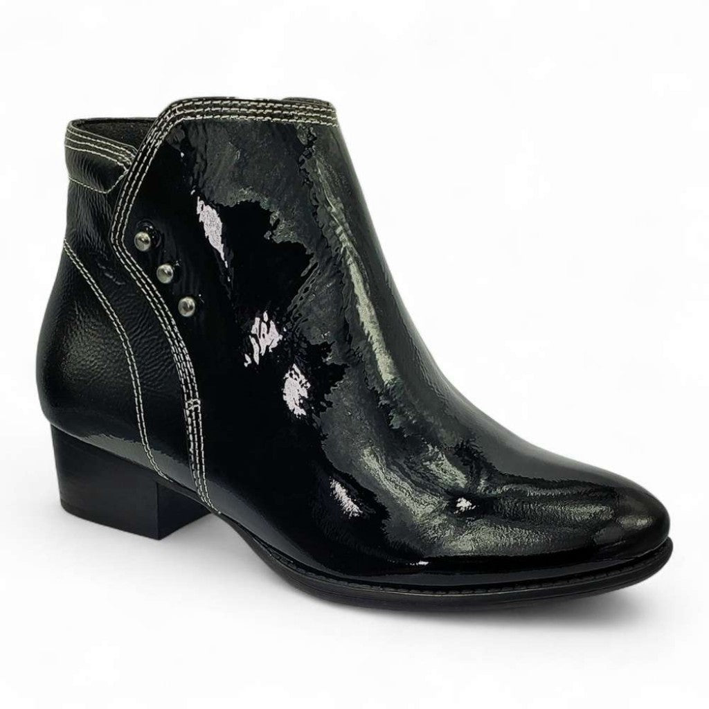Revere Tiko Ankle Bootie Comfort & Support Women's Boot - Black Patent - Product View - 9