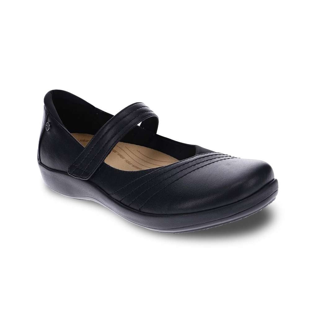 Revere Timaru Mary-Jane Supportive Cushioned Women's Flat - Black French - Product View - 1
