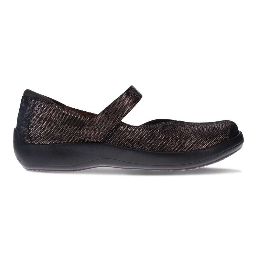 Revere Timaru Mary-Jane Supportive Cushioned Women's Flat - Gunmetal Angle - Product View - 2