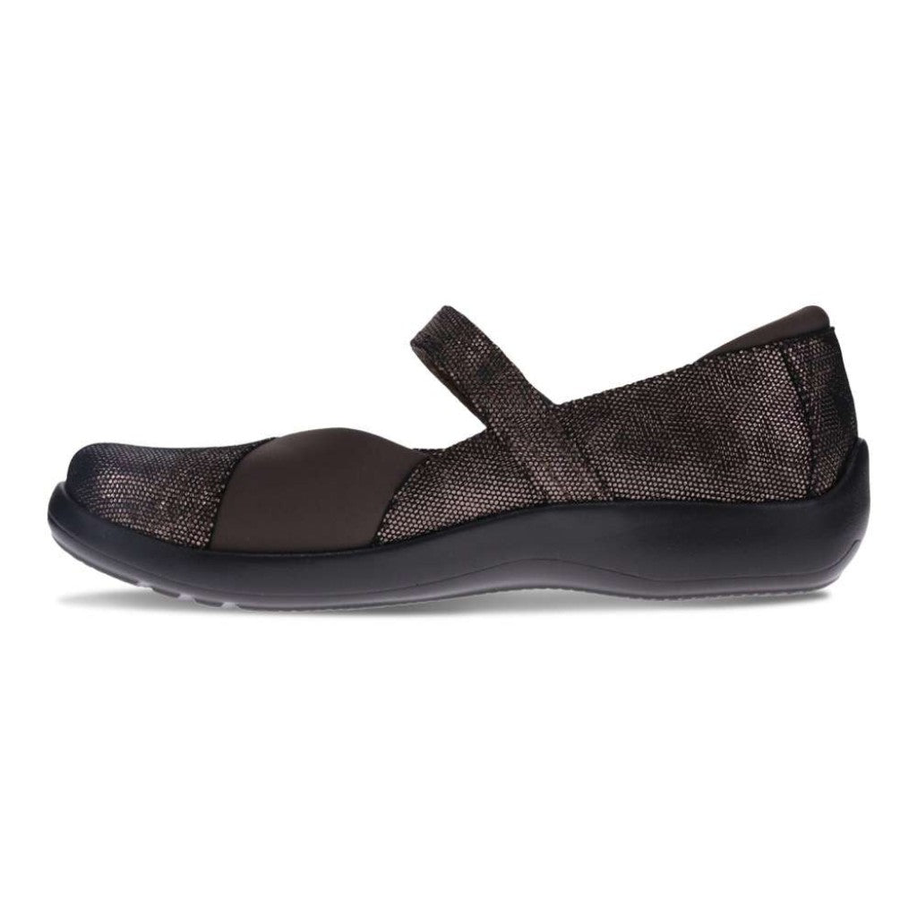 Revere Timaru Mary-Jane Supportive Cushioned Women's Flat - Gunmetal Angle - Product View - 3