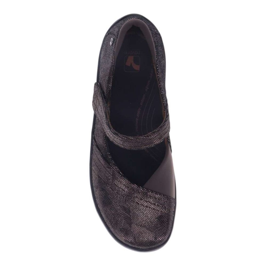 Revere Timaru Mary-Jane Supportive Cushioned Women's Flat - Gunmetal Angle - Product View - 4