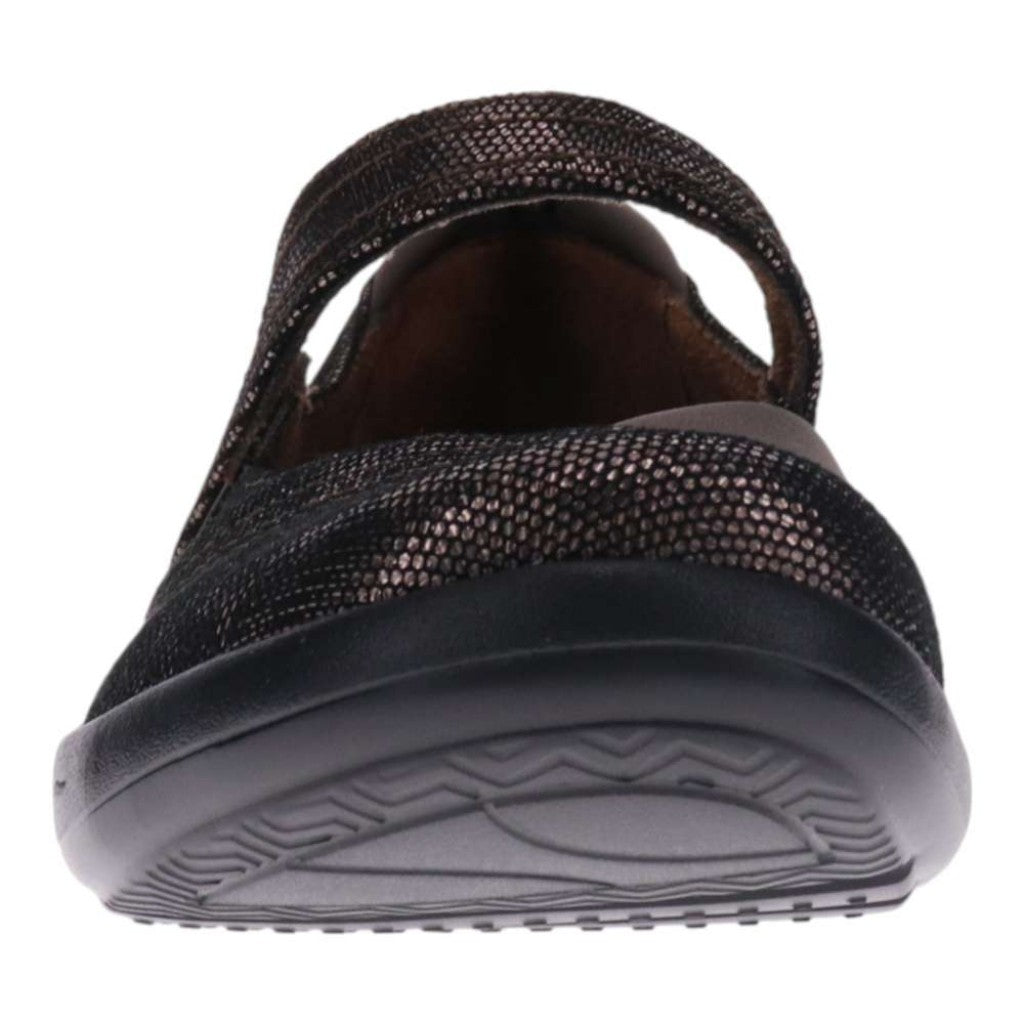 Revere Timaru Mary-Jane Supportive Cushioned Women's Flat - Gunmetal Angle - Product View - 5