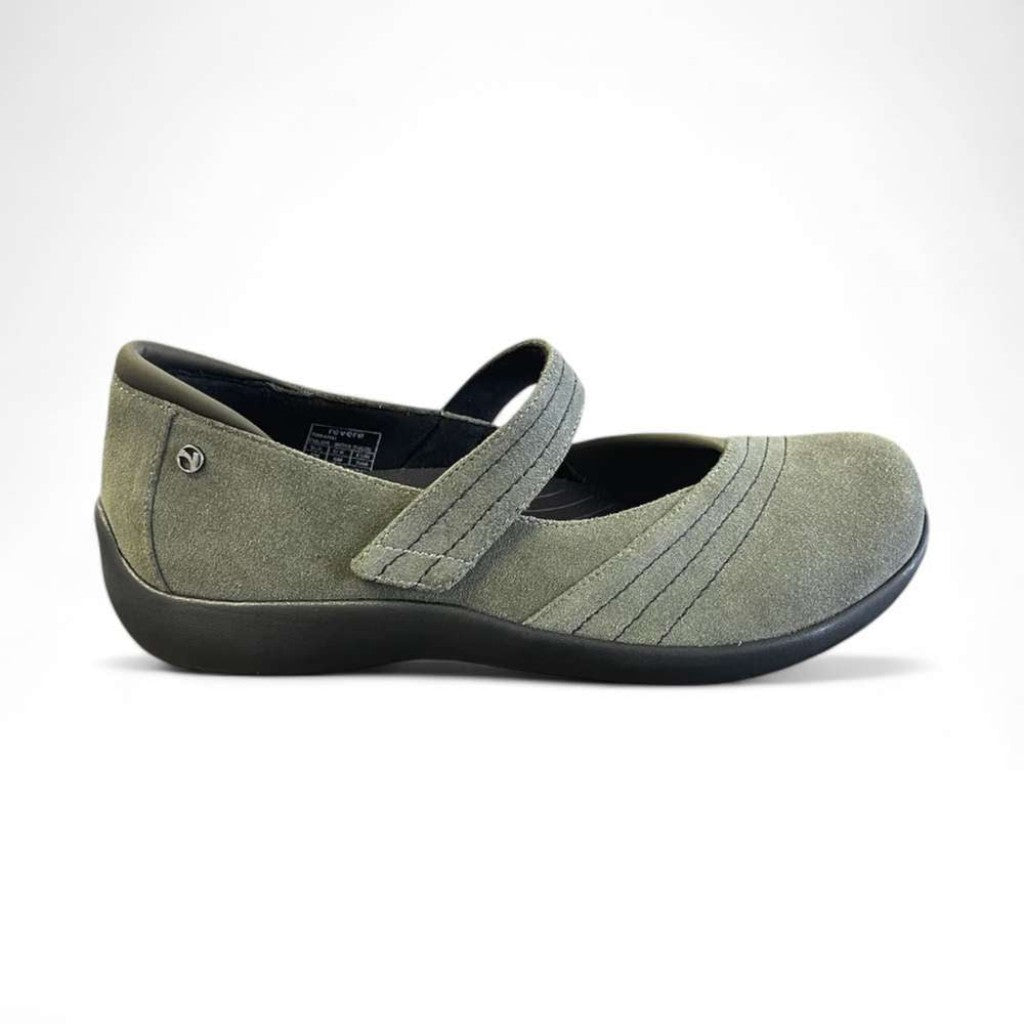 Revere Timaru Mary-Jane Supportive Cushioned Women's Flat - Moss Suede - Product View - 2