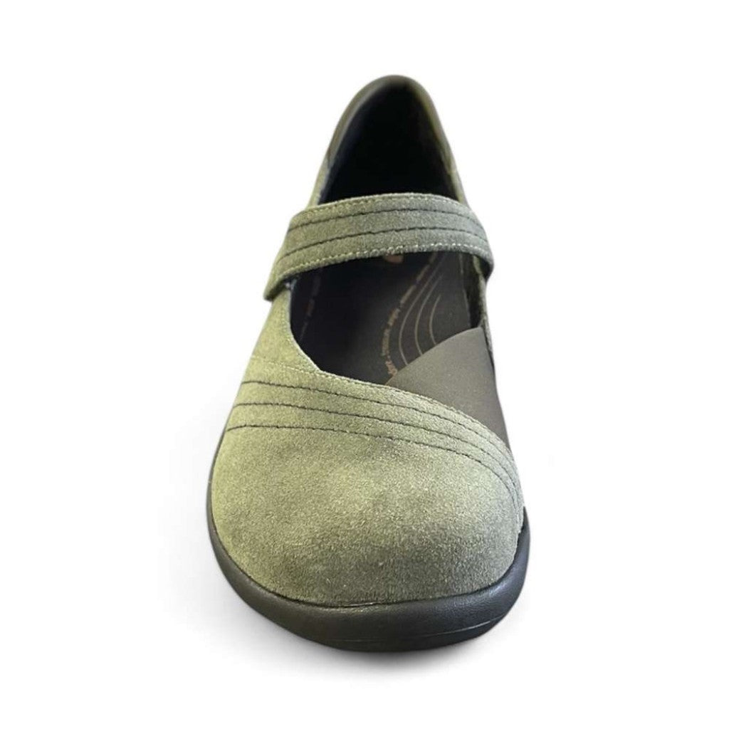 Revere Timaru Mary-Jane Supportive Cushioned Women's Flat - Moss Suede - Product View - 4