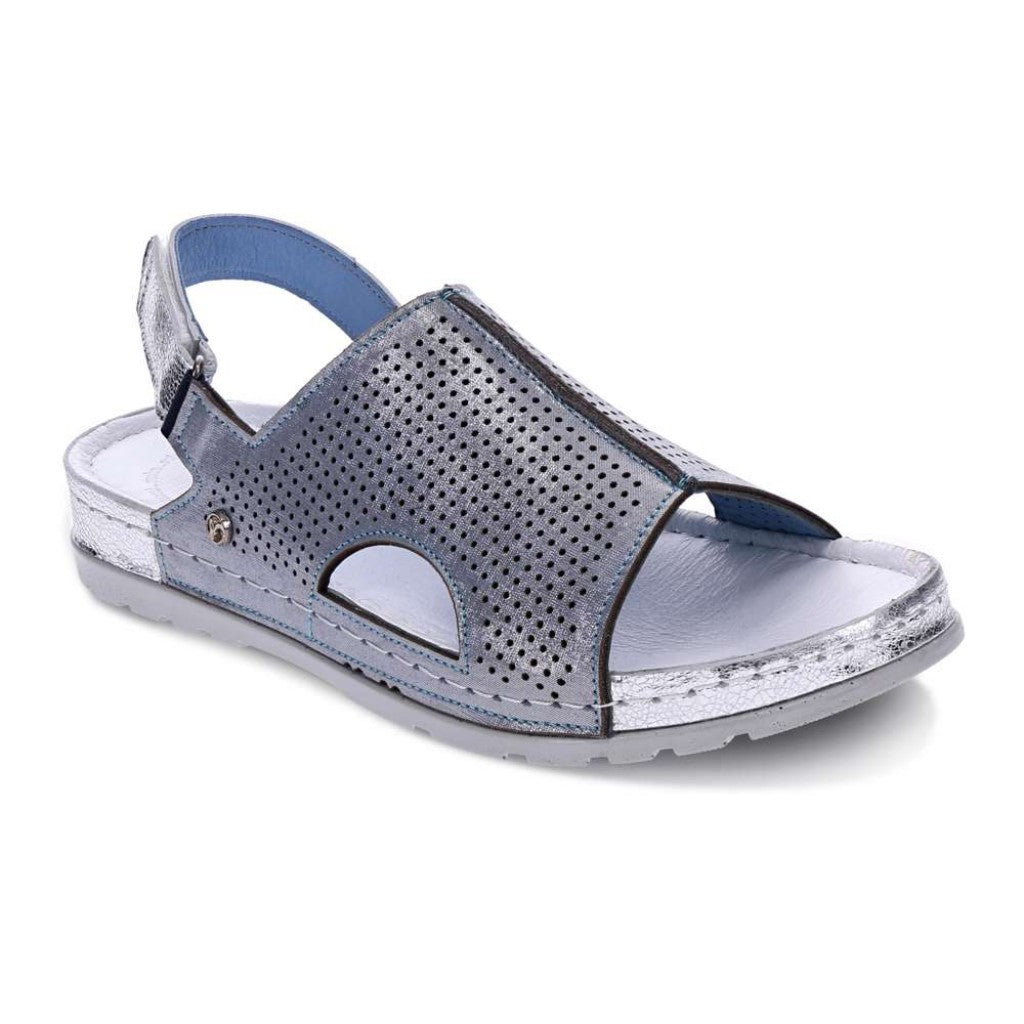 Revere Tivoli Supportive Women's Sandal - Blue Linen - Product View - 1