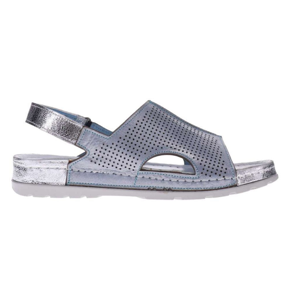 Revere Tivoli Supportive Women's Sandal - Blue Linen - Product View - 2
