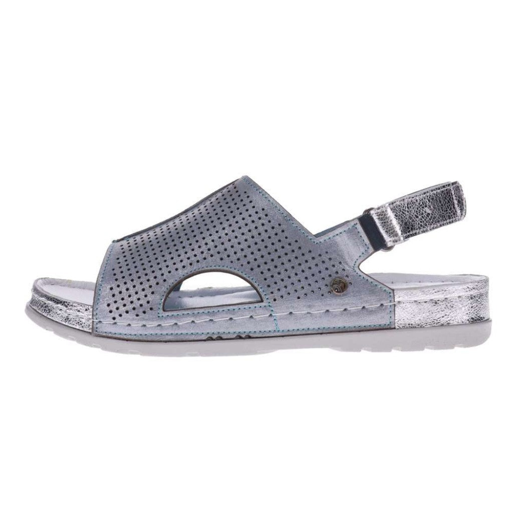 Revere Tivoli Supportive Women's Sandal - Blue Linen - Product View - 3