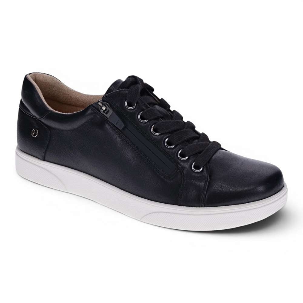 Revere Women's Brisbane Zip Casual Sneaker - Black - Product View - 1