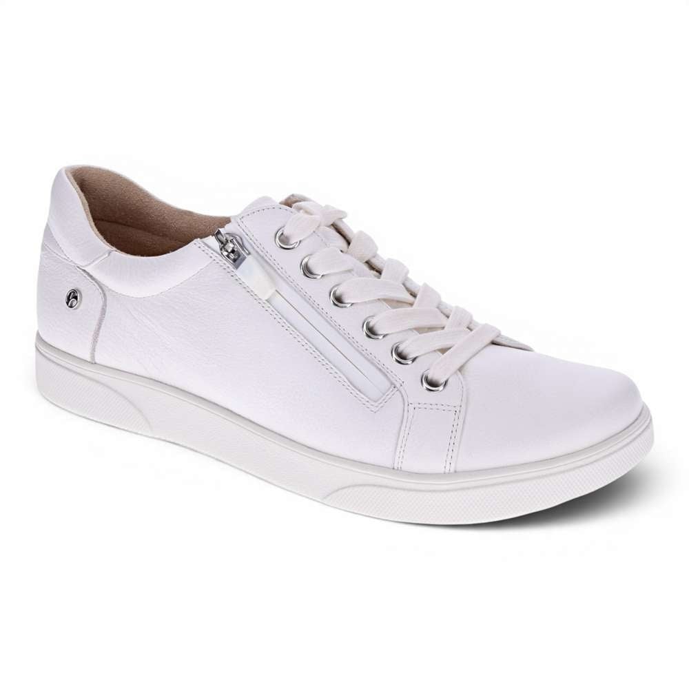 Revere Women's Brisbane Zip Casual Sneaker - White - Product View - 1