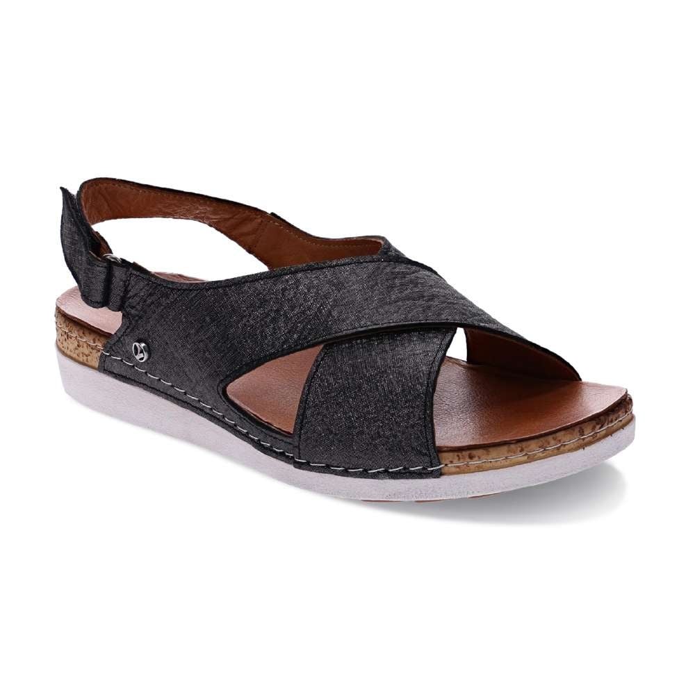 Revere Women's Cottesloe Slingback Sandal - Black Linen - Product View - 1