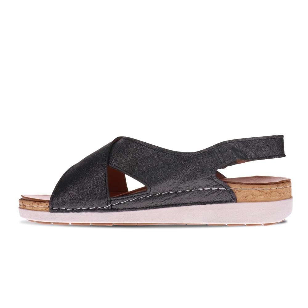 Revere Women's Cottesloe Slingback Sandal - Black Linen - Product View - 3
